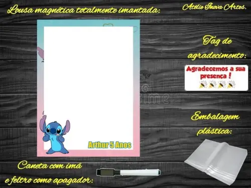 Lousa Magnética Stitch com Embalagem