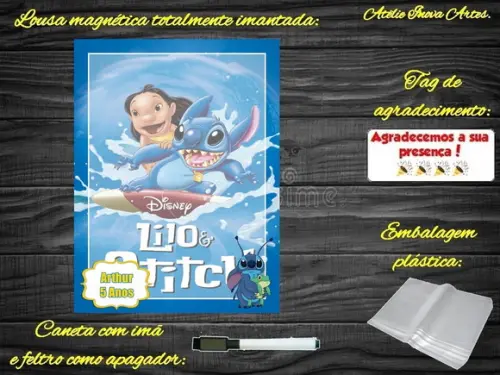 Lousa Magnética Stitch com Embalagem