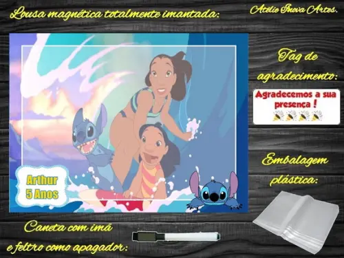 Lousa Magnética Stitch com Embalagem