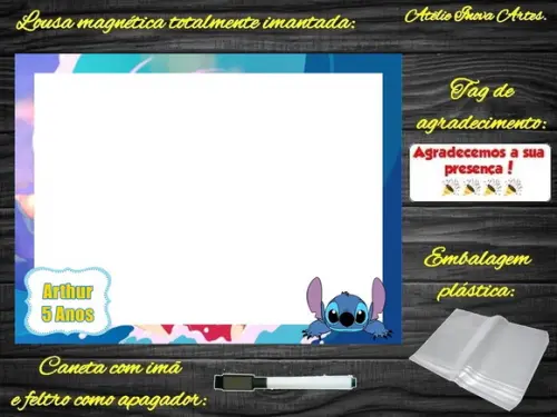 Lousa Magnética Stitch com Embalagem