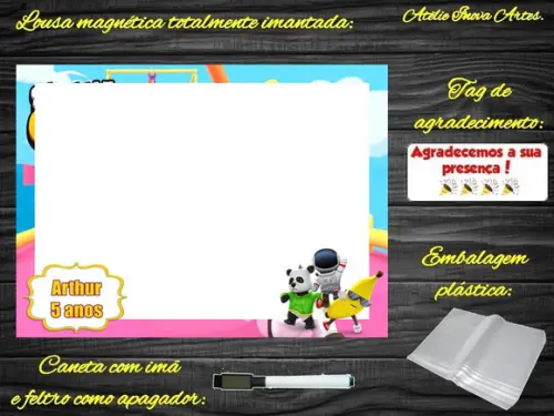 Lousa Magnética Stumble Guys com Embalagem
