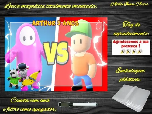 Lousa Magnética Stumble Guys com Embalagem