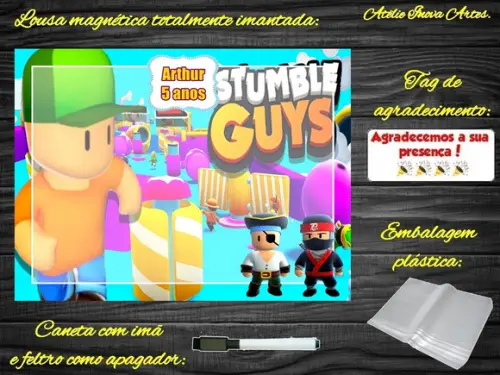 Lousa Magnética Stumble Guys com Embalagem