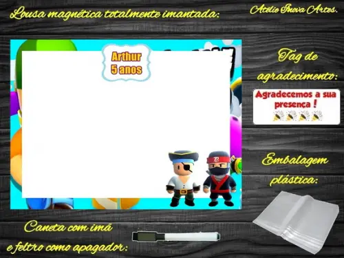 Lousa Magnética Stumble Guys com Embalagem