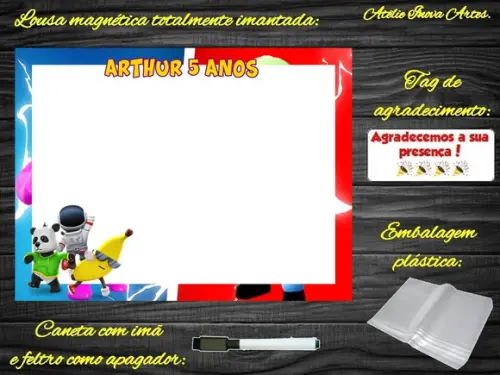 Lousa Magnética Stumble Guys com Embalagem