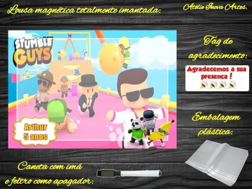 Lousa Magnética Stumble Guys com Embalagem