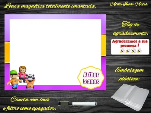 Lousa Magnética Stumble Guys com Embalagem