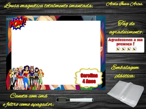 Lousa Magnética Super Hero Girls com Embalagem