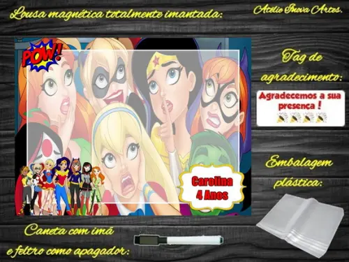 Lousa Magnética Super Hero Girls com Embalagem