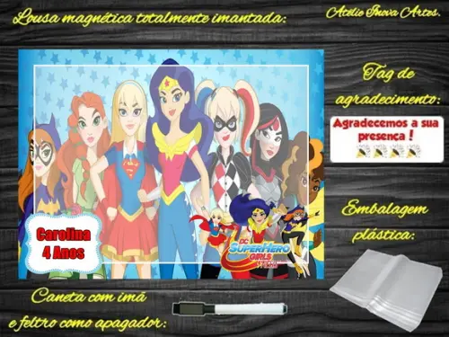 Lousa Magnética Super Hero Girls com Embalagem