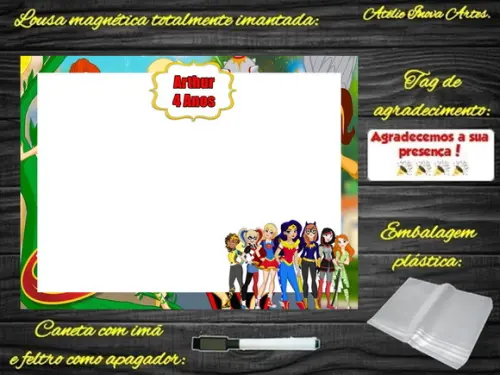 Lousa Magnética Super Hero Girls com Embalagem