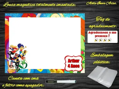 Lousa Magnética Super Hero Girls com Embalagem
