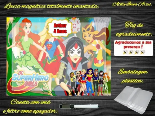 Lousa Magnética Super Hero Girls com Embalagem
