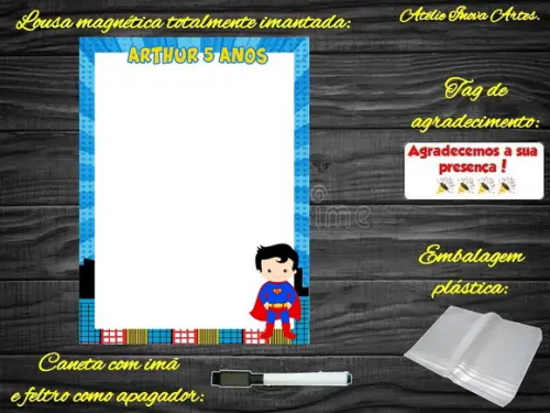 Lousa Magnética Super Homem com Embalagem