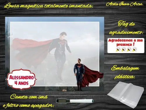 Lousa Magnética Super Homem com Embalagem