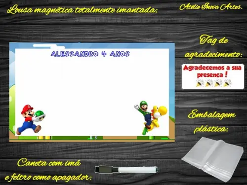 Lousa Magnética Super Mário com Embalagem