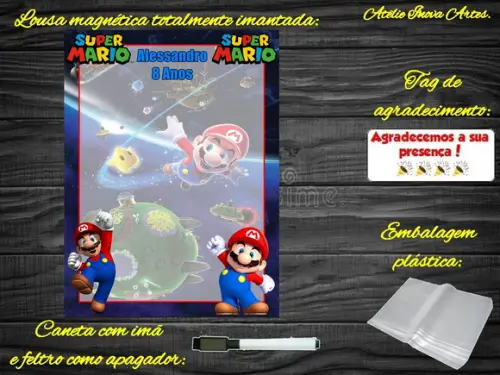 Lousa Magnética Super Mário com Embalagem