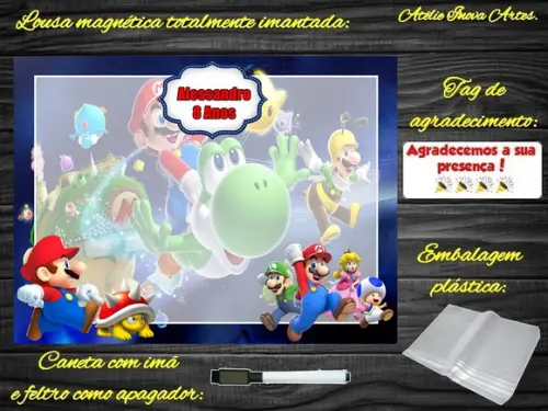 Lousa Magnética Super Mário com Embalagem