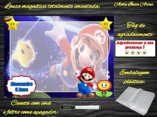 Lousa Magnética Super Mário com Embalagem