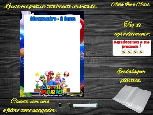 Lousa Magnética Super Mário com Embalagem