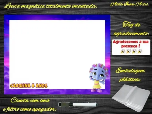 Lousa Magnética Super Monstros em Ação com Embalagem