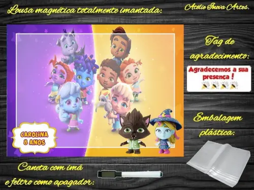 Lousa Magnética Super Monstros em Ação com Embalagem