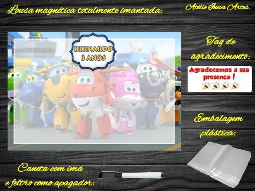 Lousa Magnética Super Wings com Embalagem