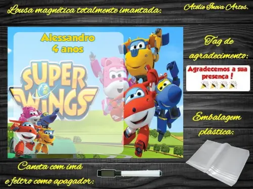 Lousa Magnética Super Wings com Embalagem