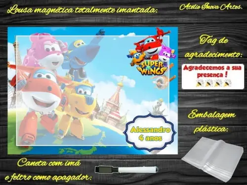 Lousa Magnética Super Wings com Embalagem