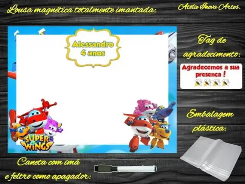 Lousa Magnética Super Wings com Embalagem