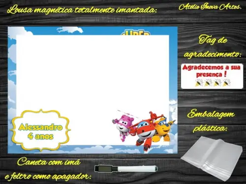 Lousa Magnética Super Wings com Embalagem