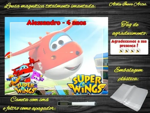 Lousa Magnética Super Wings com Embalagem
