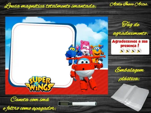 Lousa Magnética Super Wings com Embalagem
