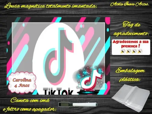 Lousa Magnética Tik Tok com Embalagem