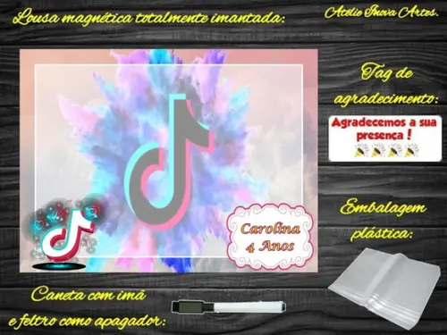 Lousa Magnética Tik Tok com Embalagem