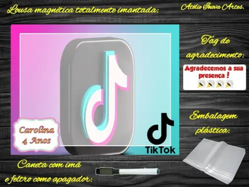 Lousa Magnética Tik Tok com Embalagem