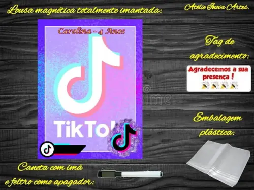 Lousa Magnética Tik Tok com Embalagem