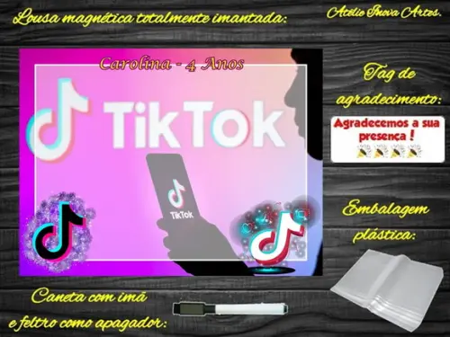 Lousa Magnética Tik Tok com Embalagem