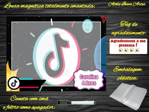 Lousa Magnética Tik Tok com Embalagem