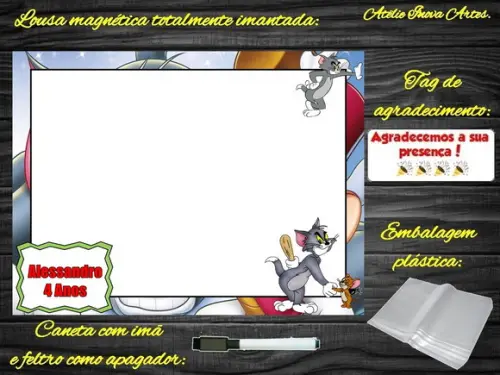Lousa Magnética Tom e Jerry com Embalagem