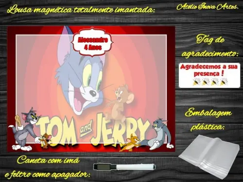 Lousa Magnética Tom e Jerry com Embalagem