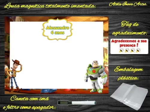 Lousa Magnética Toy Story com Embalagem