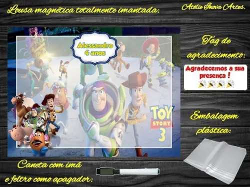 Lousa Magnética Toy Story com Embalagem