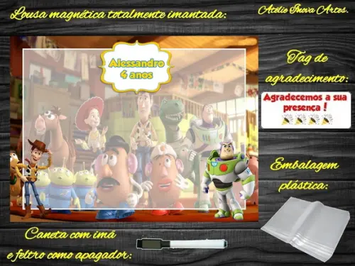 Lousa Magnética Toy Story com Embalagem