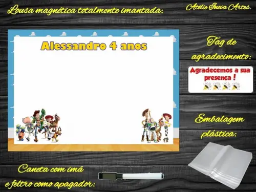 Lousa Magnética Toy Story com Embalagem