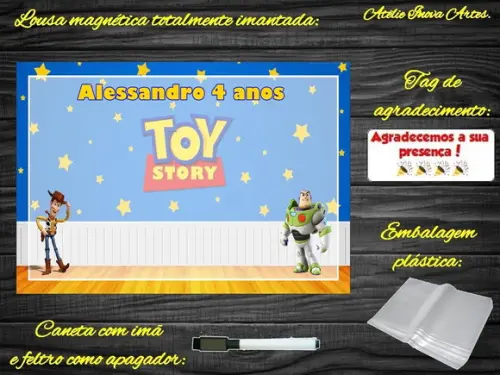 Lousa Magnética Toy Story com Embalagem