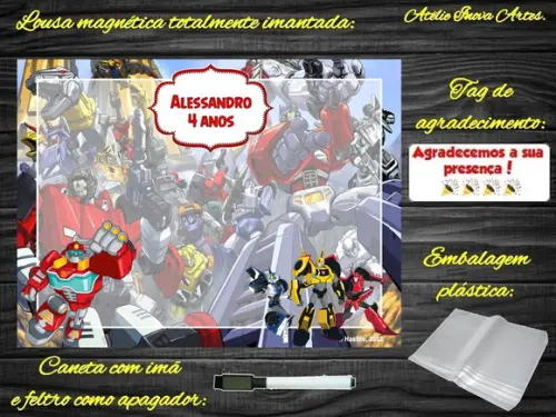 Lousa Magnética Transformers com Embalagem