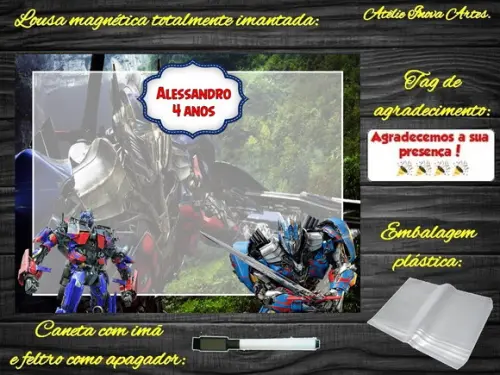 Lousa Magnética Transformers com Embalagem