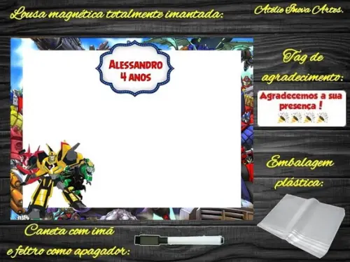 Lousa Magnética Transformers com Embalagem