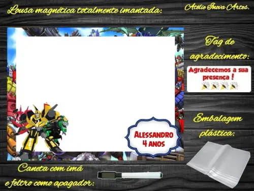 Lousa Magnética Transformers com Embalagem